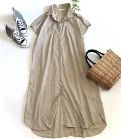 SM2blue サマンサモスモスブルー フレンチスリーブ シャツワンピース