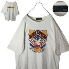 ALDIESアールディーズビッグプリント ホワイトコットンTシャツ ビッグサイズのサムネイル