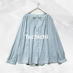 a1110 Techichi 長袖 スキッパーギャザーブラウスオフィスカジュアルのサムネイル
