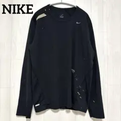 NIKEナイキ 無地 ロンT 長袖 L 黒 ポリエステル スポーツ 吸汗速乾燥のサムネイル