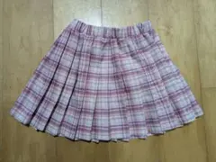 ピンクチェックプリーツミニスカート120