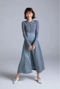 FRAY I.Dフレイアイディー　ポロカラーニットワンピース