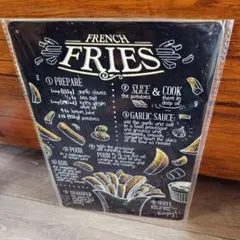 FRENCH FRIES レシピ ブリキ看板 インテリア雑貨