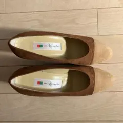 スウェードパンプス、茶色、23.5㎝