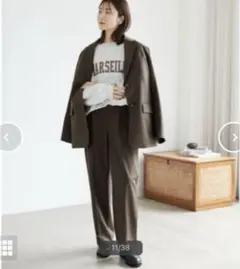 スローブイエナ　タックストレートパンツ