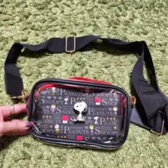処分価格　スヌーピー　ショルダーバッグ　取り外し可　ポーチ　クリア
