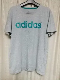 adidas neo ビッグロゴ 半袖Tシャツ Ｌサイズ グレー アディダスネオ