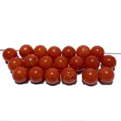 天然赤珊瑚 丸珠 約5mm 20粒 穴あき ビーズ パーツ ハンドメイド用