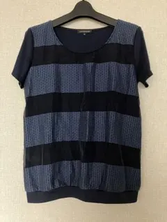 美品★ロートレアモン★日本製半袖カットソー38M紺ネイビー Tシャツ ブラウスのサムネイル