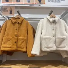 ボアジャケット マスタード UNIQLO レディース - ジャケット・アウター