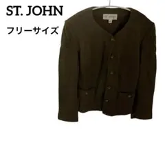 ST.JOHN（セントジョン）　ツイード　ノーカラー　ジャケット　美品 2025年最新】ST.JOHN レディース ノーカラージャケットの人気