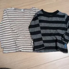 ストライプ長袖トップス2点セット