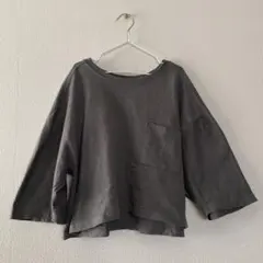 ZARA 胸ポケット　クロップドTシャツ　カーキ　S 五分袖