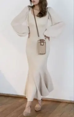 ROYALPARTY ロイヤルパーティー　シアースリーブマーメイドワンピース