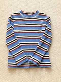 【美品】イロチ買いしたいストレッチリブトップス ボーダー　長袖カットソー