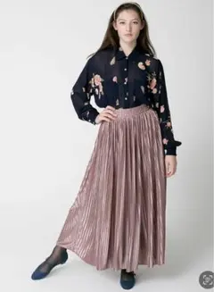 American Apparel アコーディオン プリーツ ロングスカート