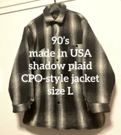 80s 90s USA製　黒白　ウール　シャツジャケット　cpoのサムネイル