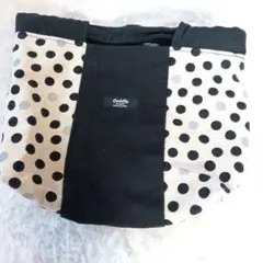 Cuddly ドット柄 トートバッグ　黒白　水玉　シルバー
