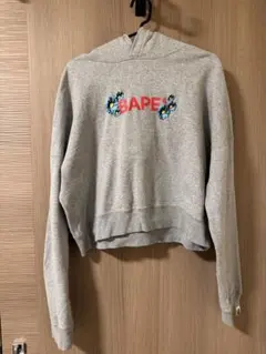 BAPE フラワー刺繍 クロップドパーカー グレーのサムネイル