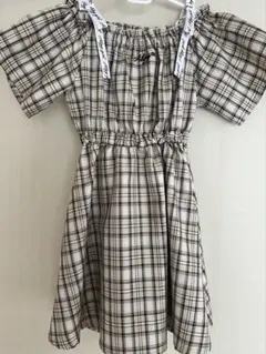 Algy チェック柄 半袖ワンピース XXS（130cm)