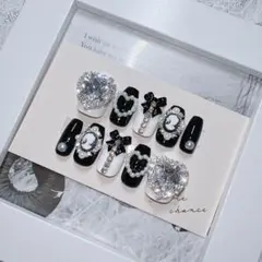 【オーダー制】ネイルチップ フレンチガーリー 量産型 韓国 ハート リボン