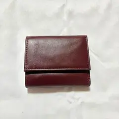 ✨財布 三つ折り 本革 ミニ財布 小銭入れ レザー 牛革ワインレッド