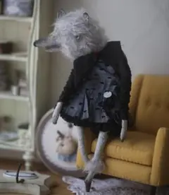 2D白狼さん アーティストベア 海外作家様 ハンドメイド ユニーク