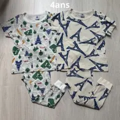 プチバトー☆半袖長ズボンパジャマ　4ans/104cm