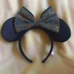 【美品】ディズニー カチューシャ ミニー　ビジュー付き　ハロウィン　仮装