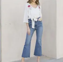 ALEXIASTAM 花柄刺繍 ホワイト