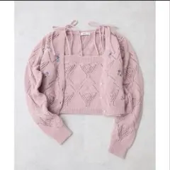 earth music&ecology SET2点刺繍ビスチェ＋カーディガン