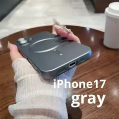 iPhone17 ケース　MagSafe シリコンカバー　レンズ保護　グレー
