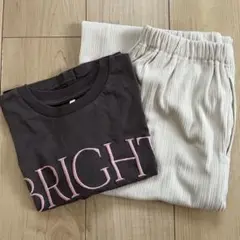 GU ダークグレー Tシャツ パンツ　オフホワイト　150 さらさら　2枚セット