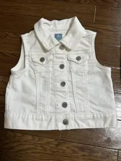ホワイトデニムノースリーブジャケット