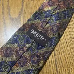 UNSETSU 幾何学模様 ネクタイ シルク100%