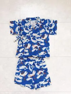 【試着のみ　美品】HARKA BABY クジラ柄甚平 80〜90cm