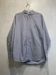 Ralph Lauren青ストライプシャツ