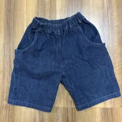 ダークブルー デニム風ハーフパンツ