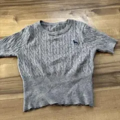 Dazy グレー ケーブル編み 半袖ニット M