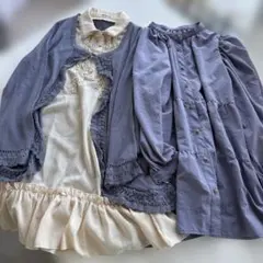 アクシーズファム　パープル フリルドッキングワンピースとチュニック