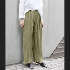 シフォンプリーツ　イージー　パンツ