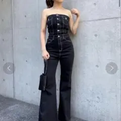 SPIRALGIRL バックレースアップデニムオールインワンのサムネイル