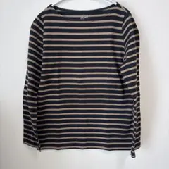 MUJI 長袖Tシャツ L 黒とベージュ　ボーダー