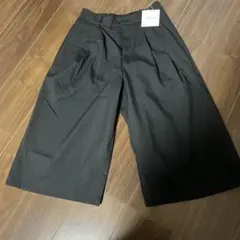 Ezide ブラック ストライプ ガウチョパンツ　クロップドパンツ