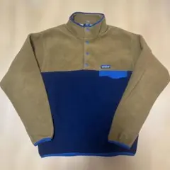 パタゴニア シンチラ スナップT フリース ブラウン×ネイビー メンズMサイズ