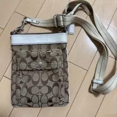 Coach ショルダーバッグ ベージュ ロゴ