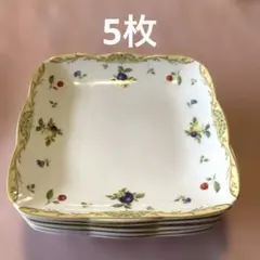 ナルミ 花柄 四角皿 5枚セット　 15センチ