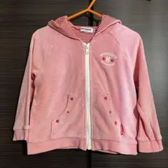 MIKI HOUSE ピンク フード付きパーカー 90