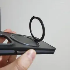 iPhone 15 Pro　360°回転スタンド付き　スマホケース　黒