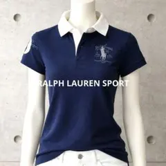 新品タグ付 ラルフローレン 半袖ポロシャツ レディース XS ネイビー 白襟